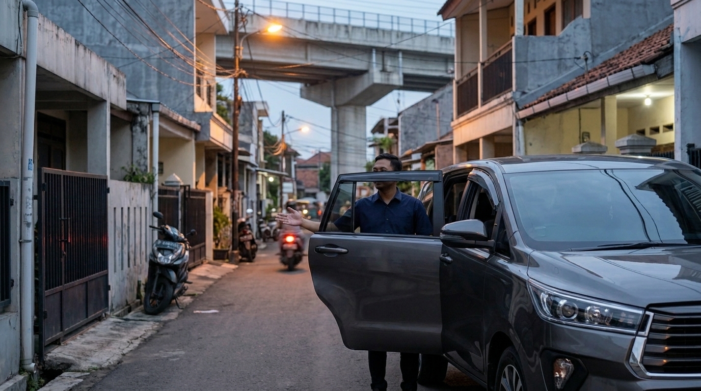 sopir rental mobil dengan sopir Pekojan menjemput pelanggan
