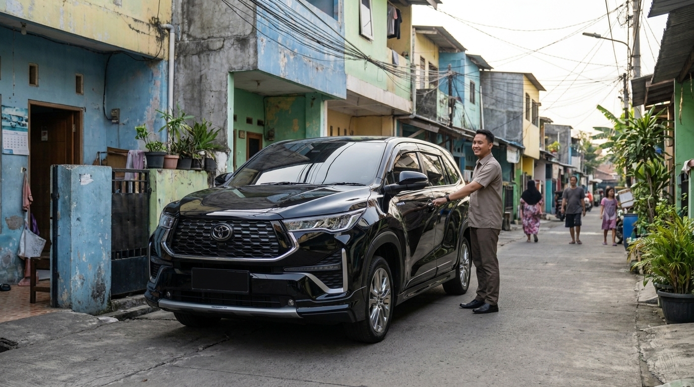 Sopir profesional Anugrah Rental bersiap mengantar penumpang