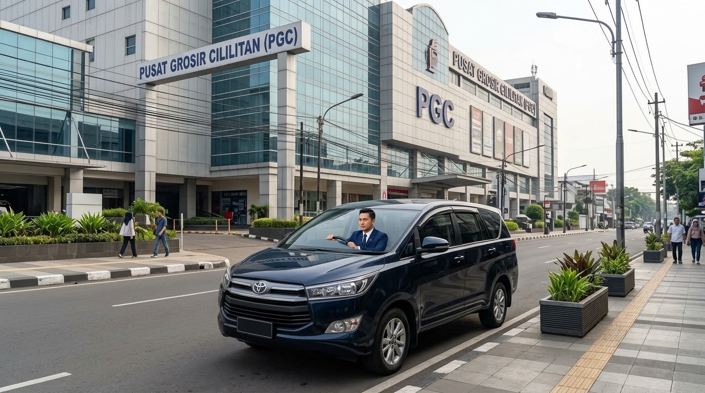 rental mobil Cililitan dengan sopir profesional di depan PGC