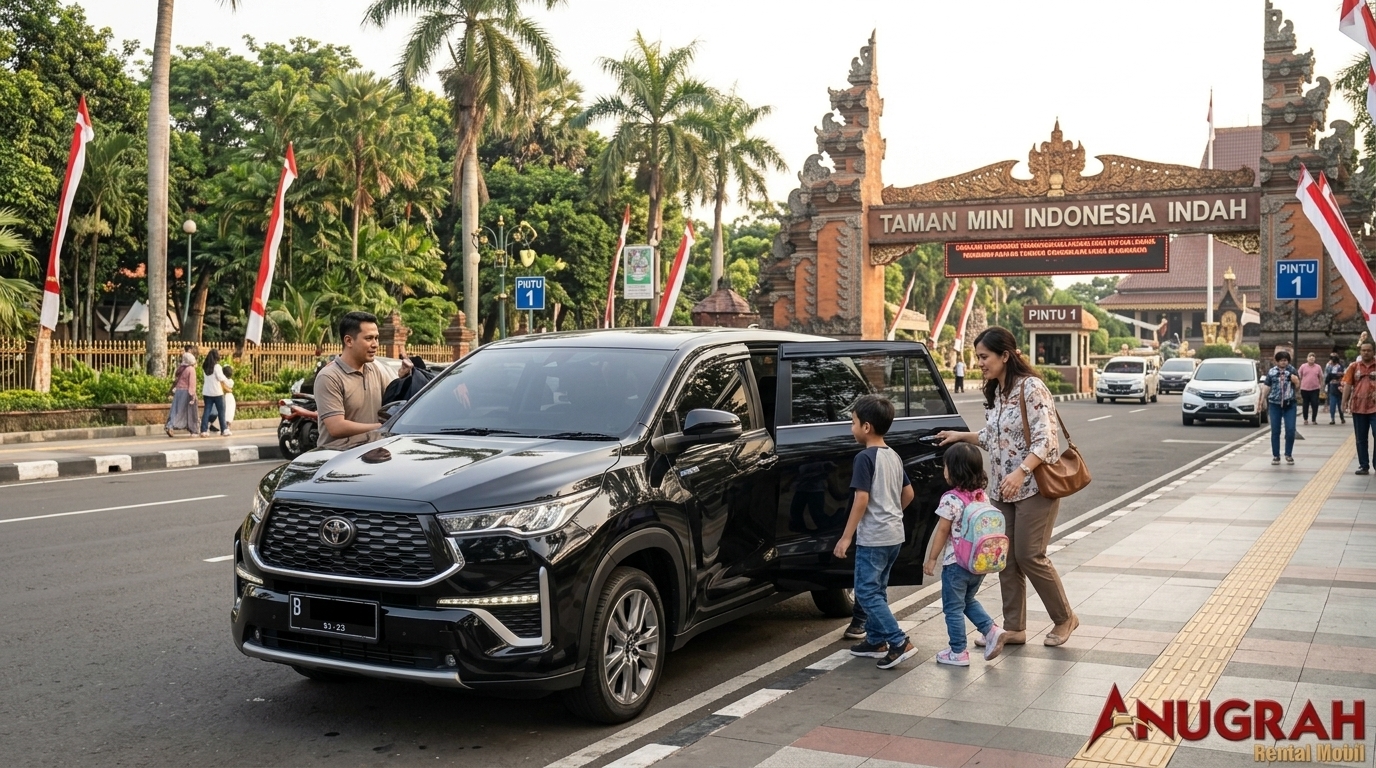 sewa mobil harian Kalisari Innova Zenix ke Taman Mini